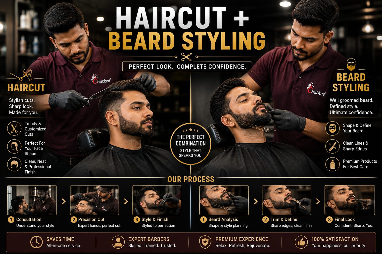 Haircut + Beard Styling
