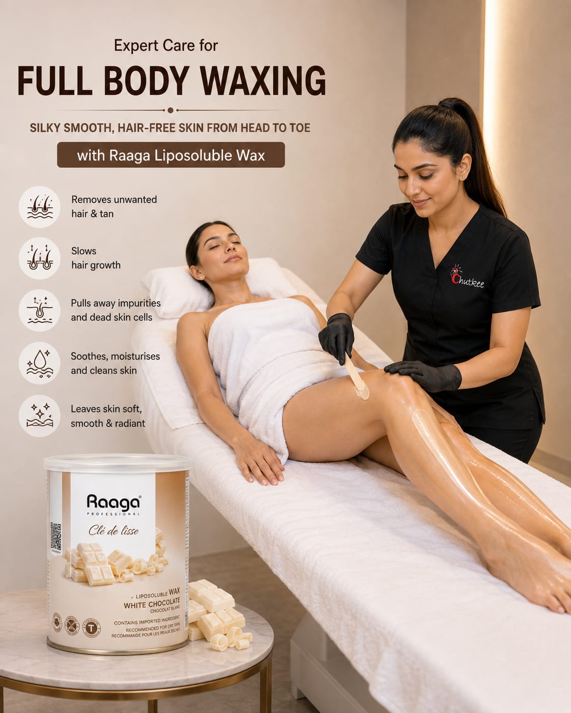 RICA White Chocolate Wax – Full Arms + Underarms