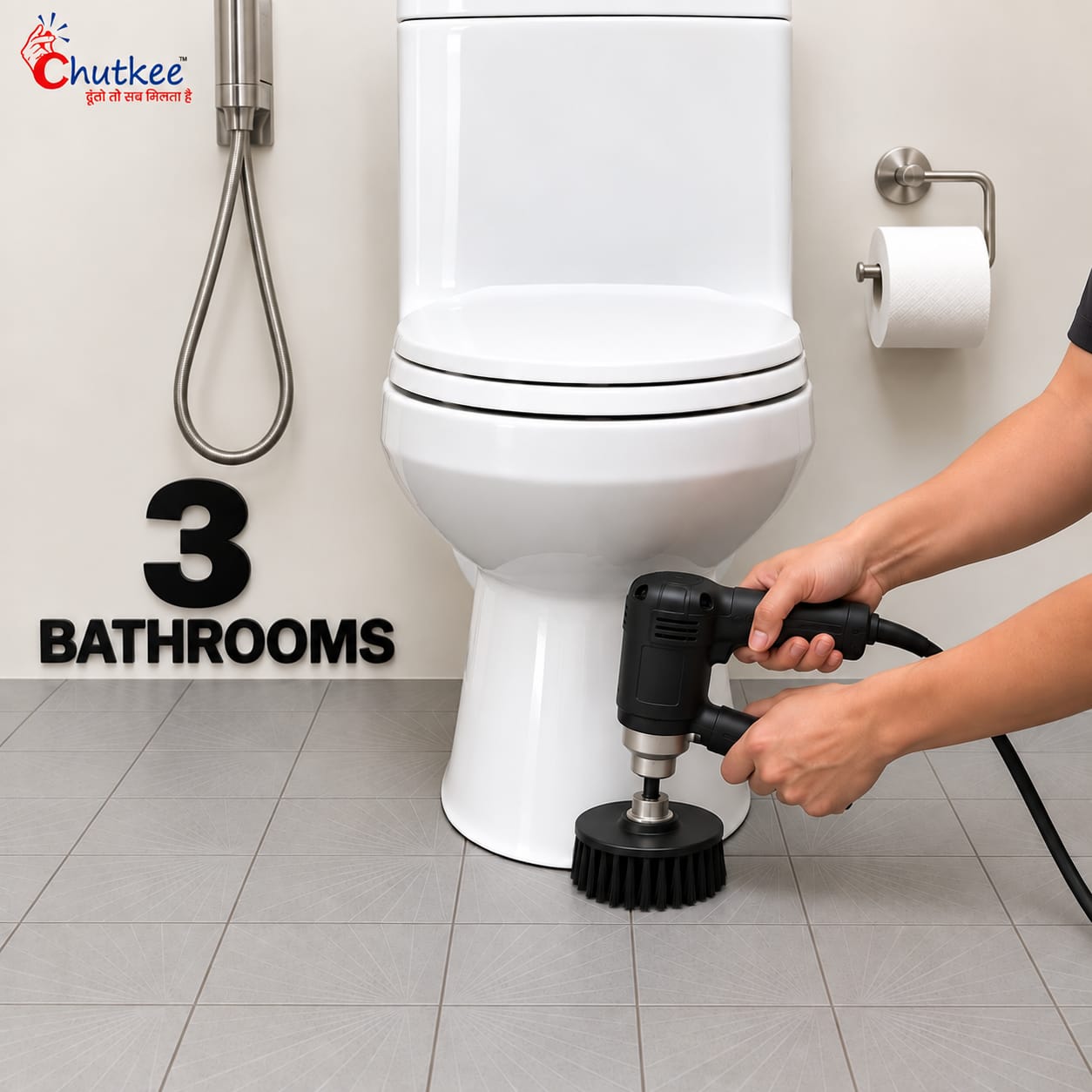Intense Bathroom Cleaning – 3 Bathrooms